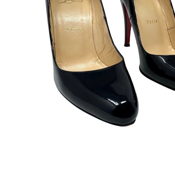 Christian Louboutin New Simple Pump 120 Black Patent Leather Heels Size 37 / 7 - Picture 7 of 14